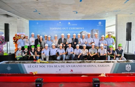 lễ cất nóc tháp sea thuộc dự án grand marina, saigon
