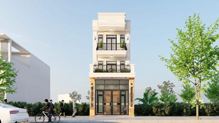 Khám phá mẫu nhà phố tân cổ điển của gia đình anh Công – Thôn Xa Mạc – Yên Lãng – Thành Phố Hà Nội