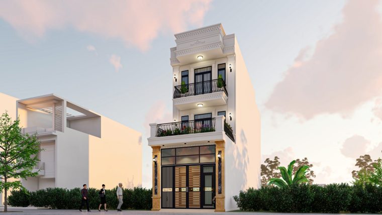 Khám phá mẫu nhà phố tân cổ điển của gia đình anh Công – Thôn Xa Mạc – Yên Lãng – Thành Phố Hà Nội